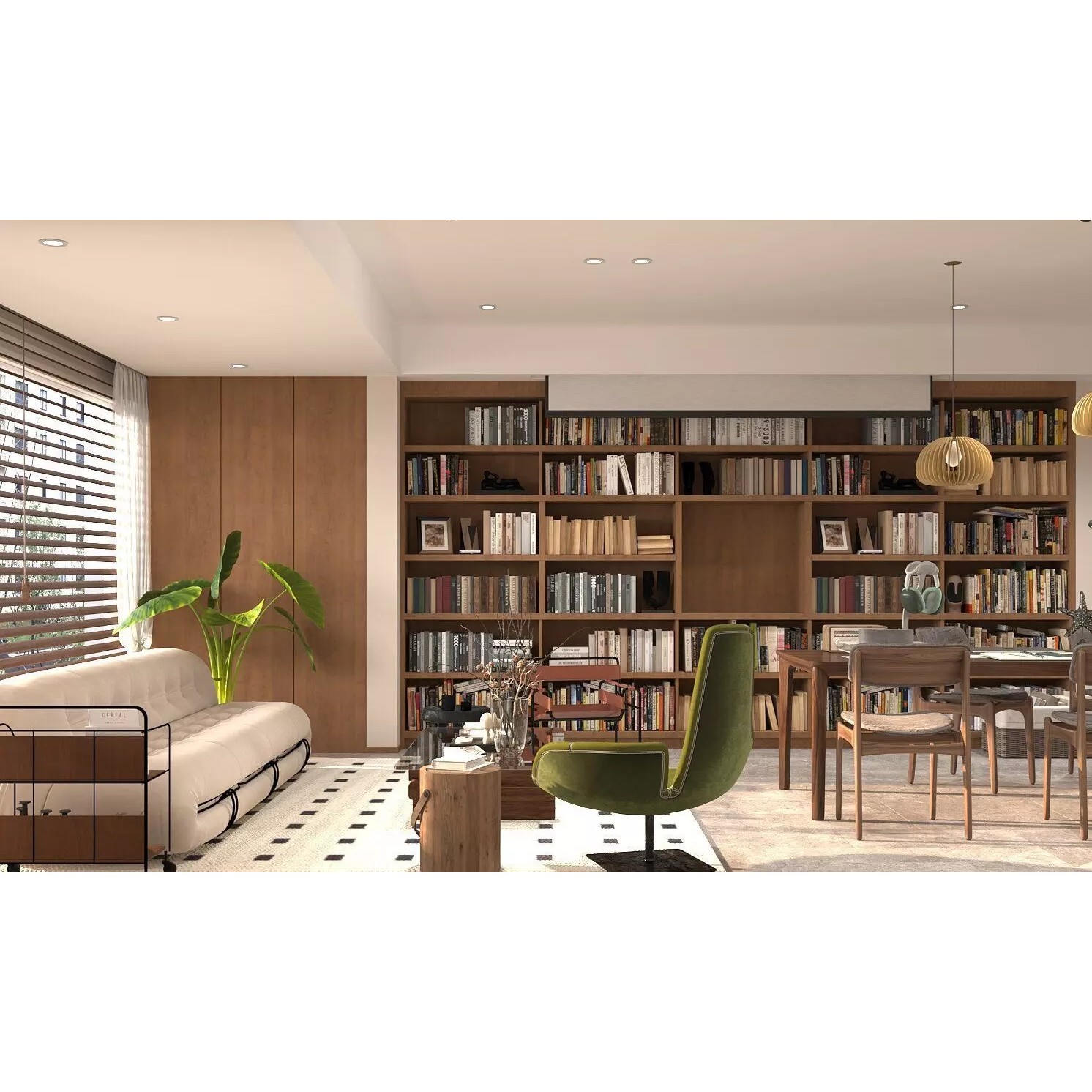 Contemporary Living Room - Fully Textured 3D Model - View 2