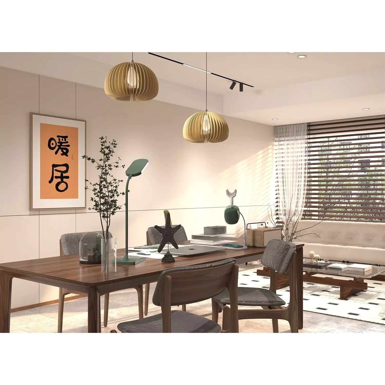 Contemporary Living Room - Fully Textured 3D Model - View 4