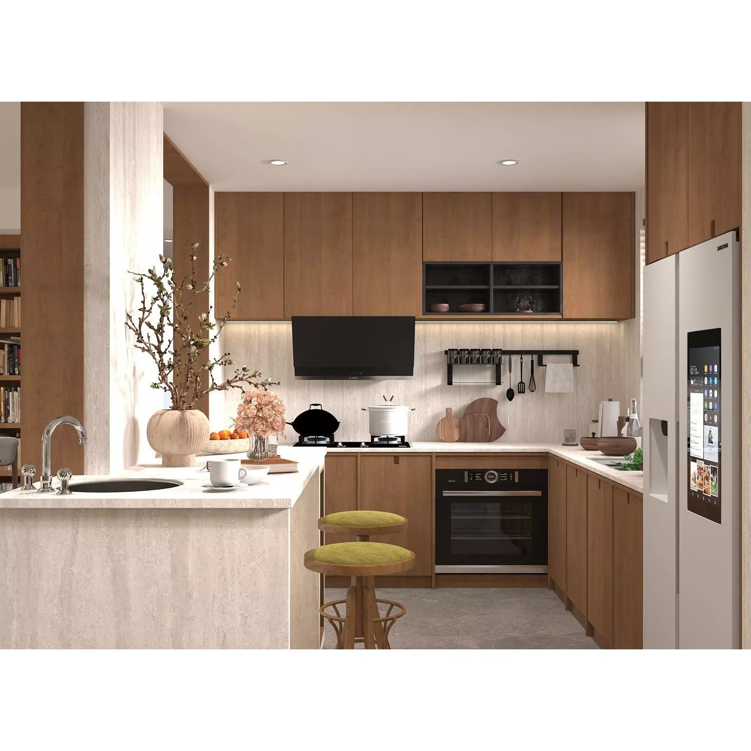 Contemporary Living Room - Fully Textured 3D Model - View 8