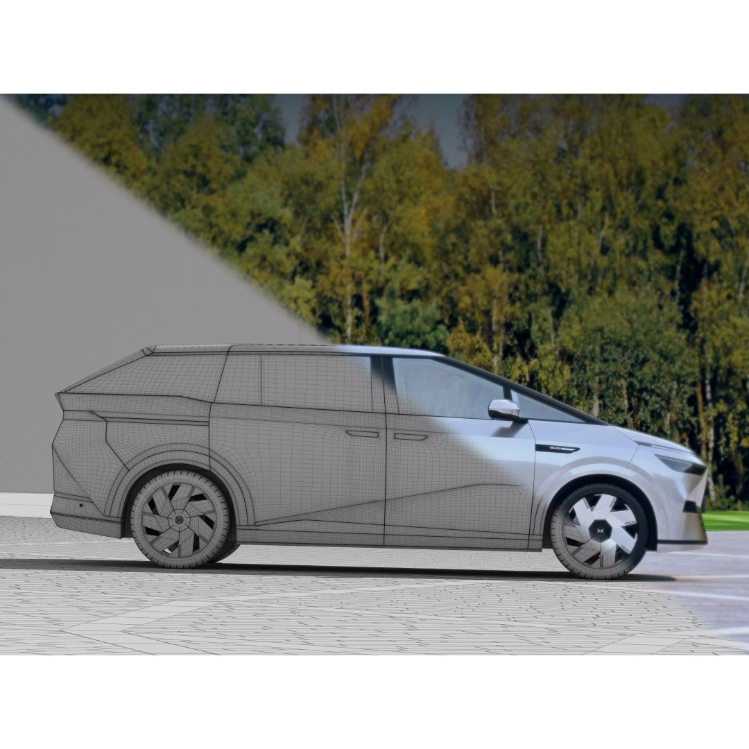 Xpeng X9 2024 3D Model – Luxury MPV with PBR Textures, FBX, OBJ - View 9