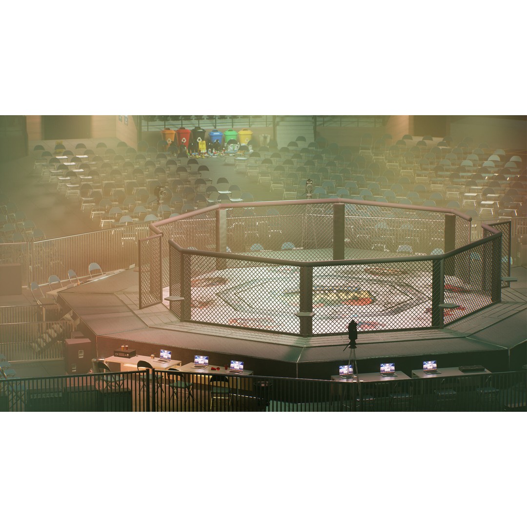 MMA Fight Arena 3D Model – Modular Stadium Environment, Game Ready - View 16