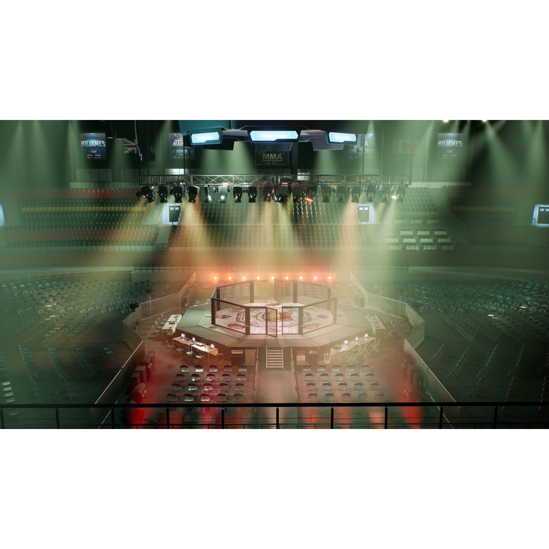 MMA Fight Arena 3D Model – Modular Stadium Environment, Game Ready - View 18
