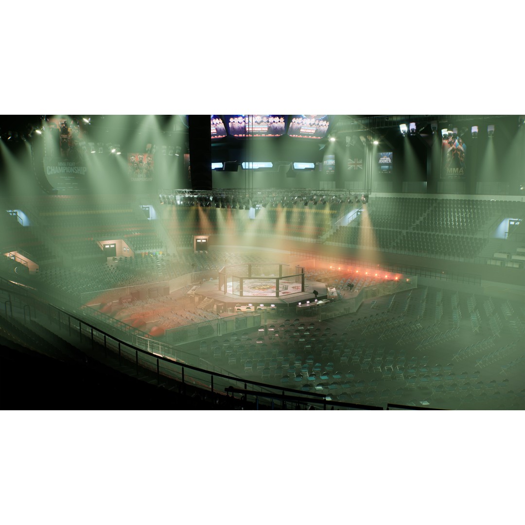 MMA Fight Arena 3D Model – Modular Stadium Environment, Game Ready - View 19