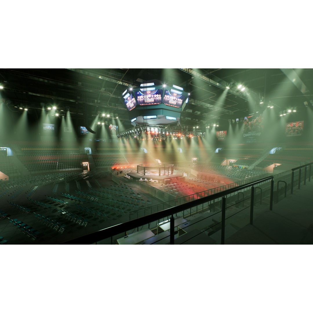MMA Fight Arena 3D Model – Modular Stadium Environment, Game Ready - View 20
