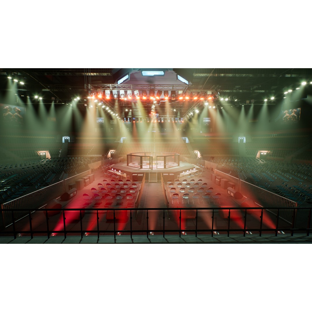 MMA Fight Arena 3D Model – Modular Stadium Environment, Game Ready - View 21