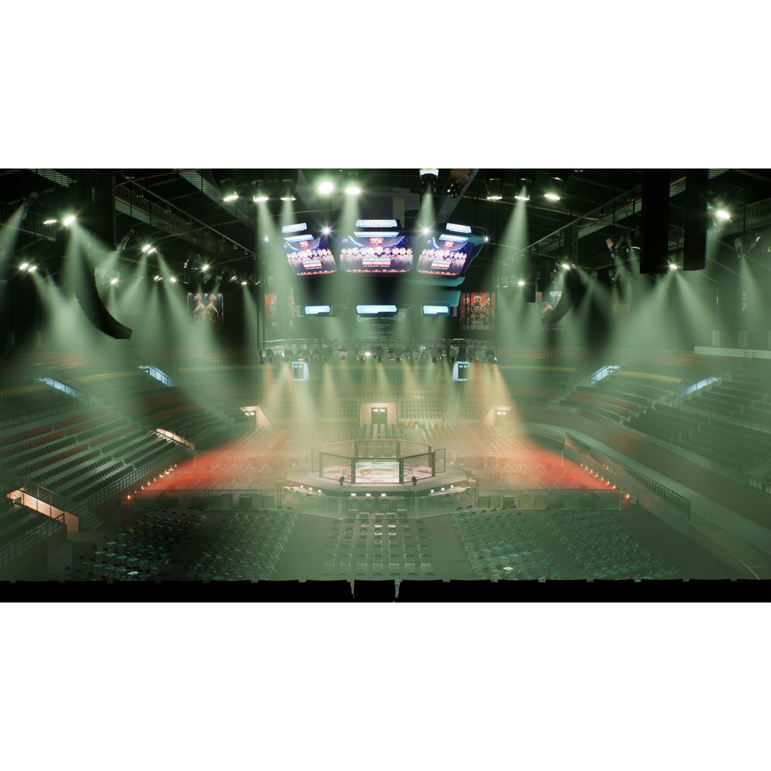 MMA Fight Arena 3D Model – Modular Stadium Environment, Game Ready - View 22