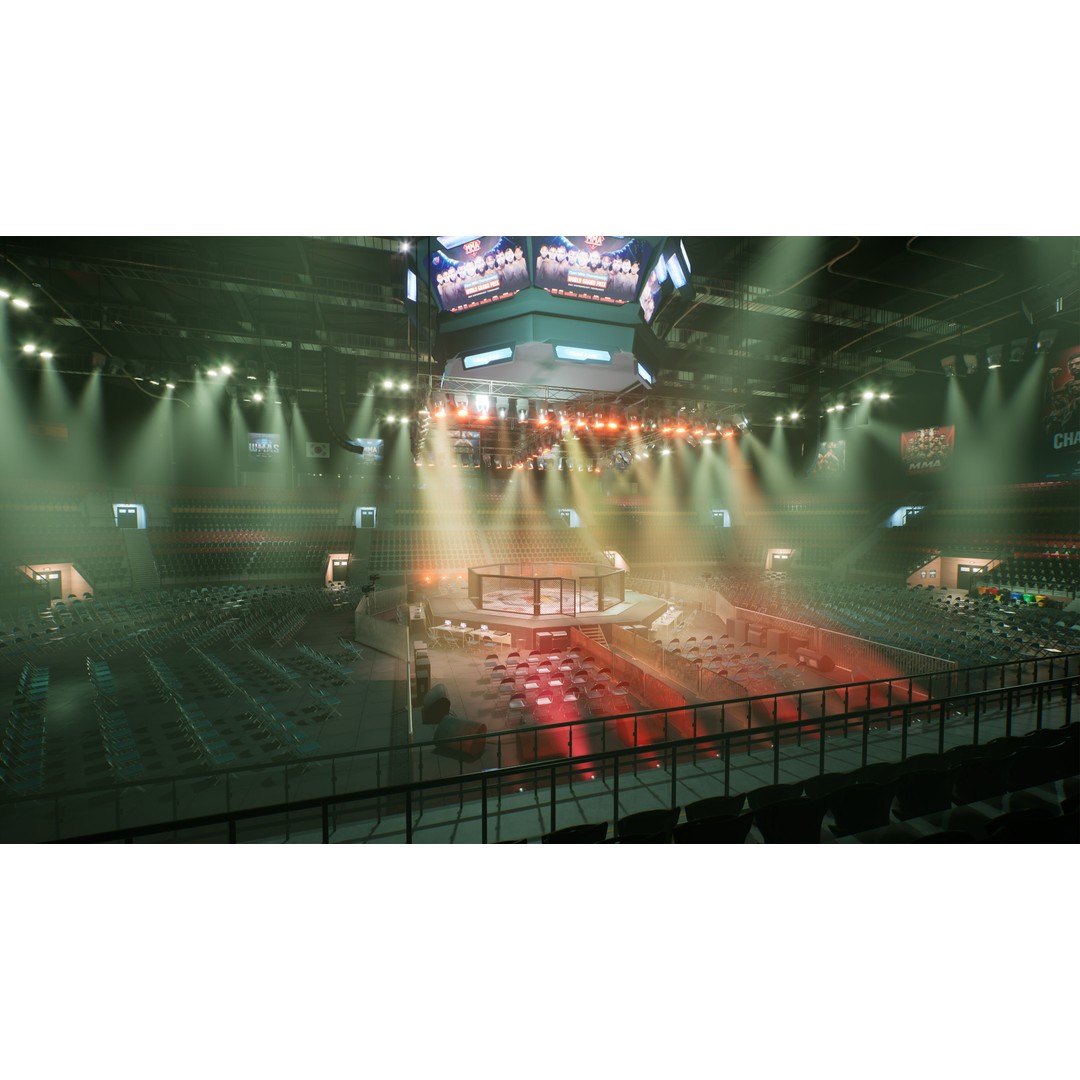 MMA Fight Arena 3D Model – Modular Stadium Environment, Game Ready - View 24