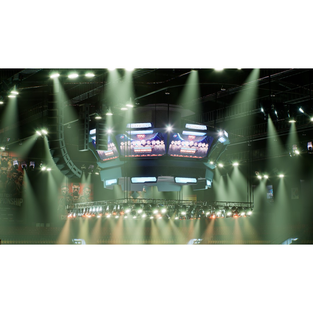 MMA Fight Arena 3D Model – Modular Stadium Environment, Game Ready - View 29
