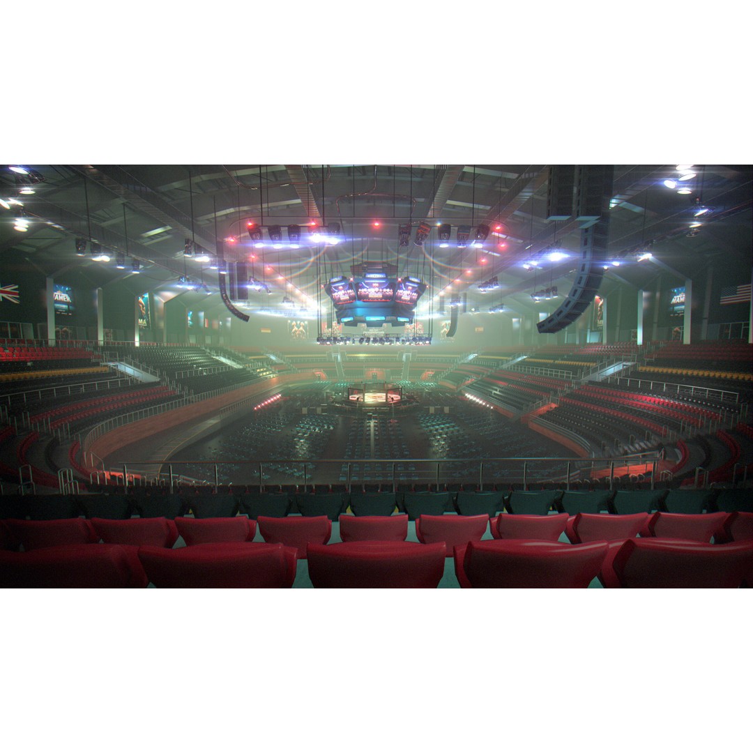 MMA Fight Arena 3D Model – Modular Stadium Environment, Game Ready - View 3