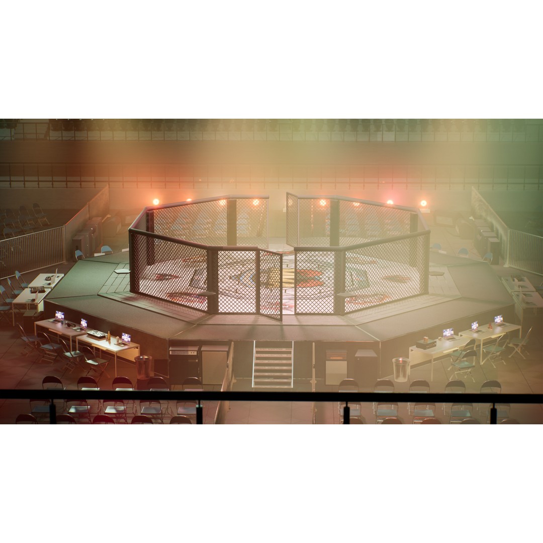 MMA Fight Arena 3D Model – Modular Stadium Environment, Game Ready - View 30