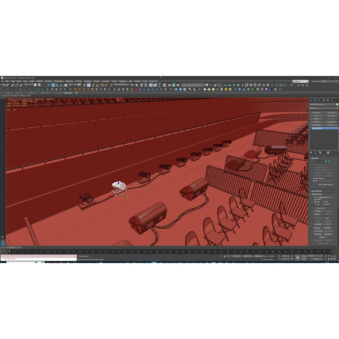 MMA Fight Arena 3D Model – Modular Stadium Environment, Game Ready - View 32