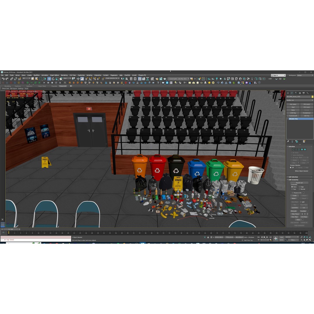 MMA Fight Arena 3D Model – Modular Stadium Environment, Game Ready - View 34