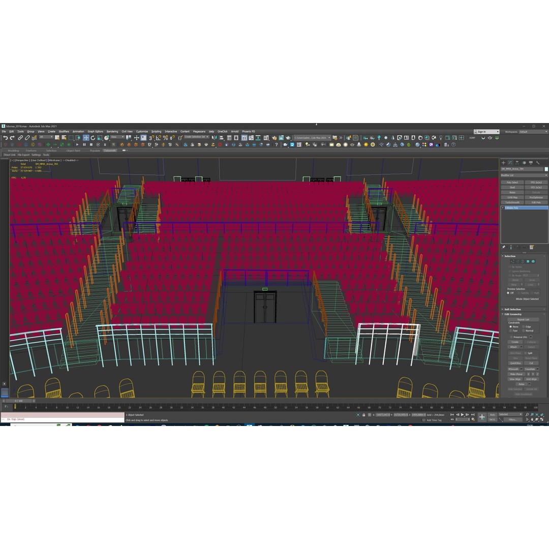 MMA Fight Arena 3D Model – Modular Stadium Environment, Game Ready - View 35