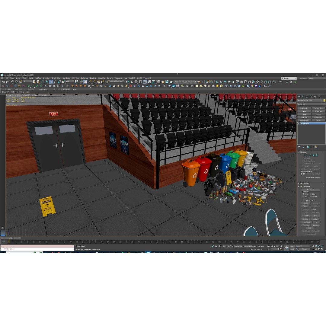 MMA Fight Arena 3D Model – Modular Stadium Environment, Game Ready - View 36