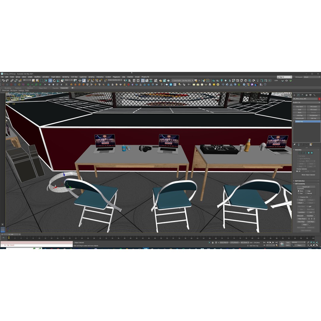 MMA Fight Arena 3D Model – Modular Stadium Environment, Game Ready - View 39