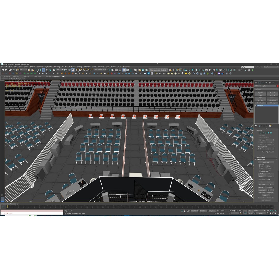 MMA Fight Arena 3D Model – Modular Stadium Environment, Game Ready - View 40
