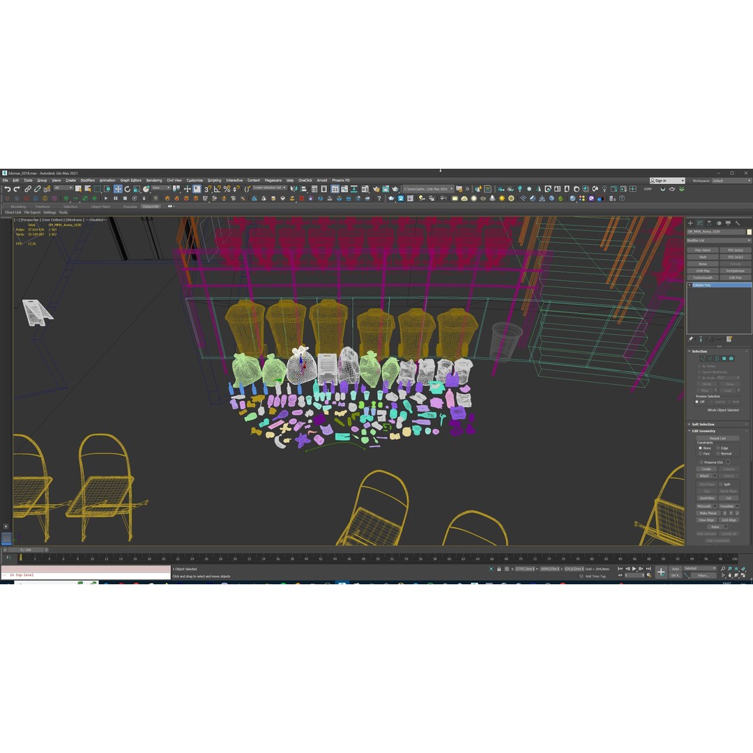 MMA Fight Arena 3D Model – Modular Stadium Environment, Game Ready - View 42