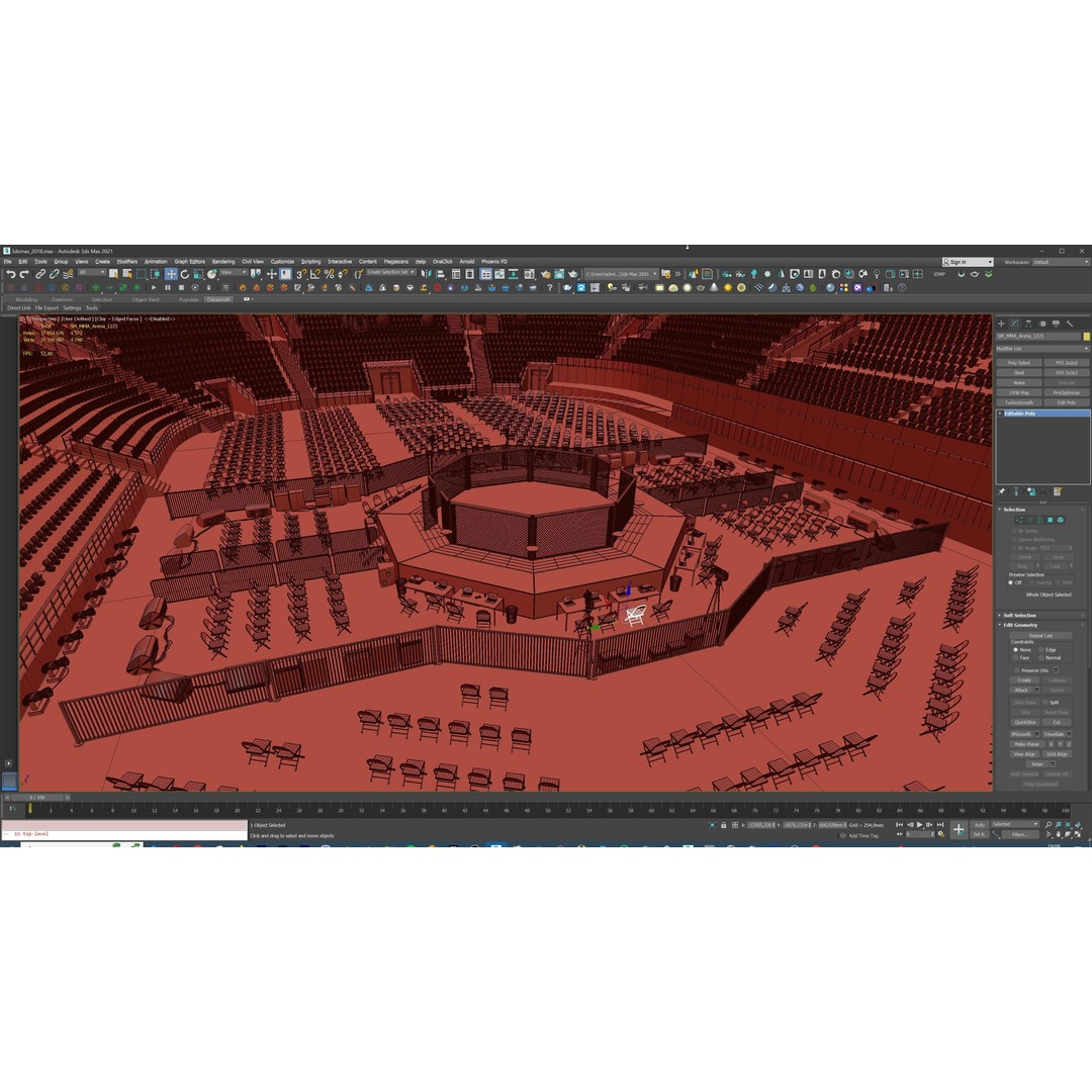 MMA Fight Arena 3D Model – Modular Stadium Environment, Game Ready - View 43