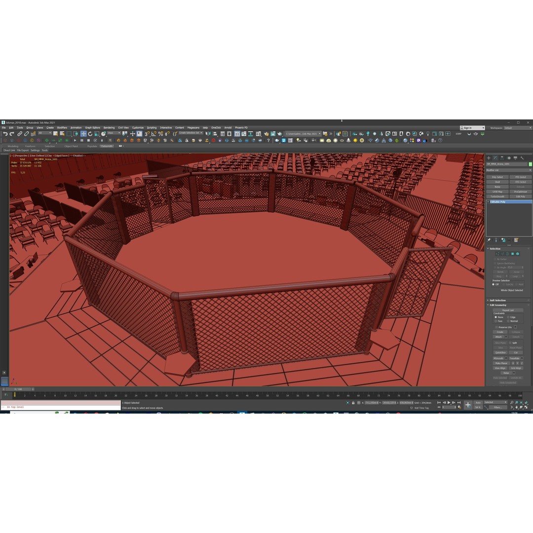 MMA Fight Arena 3D Model – Modular Stadium Environment, Game Ready - View 46