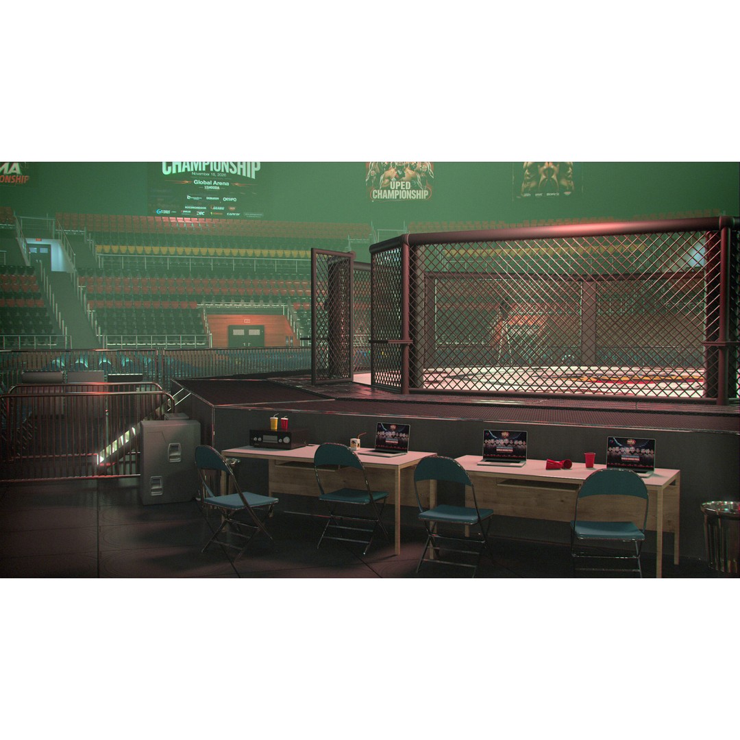 MMA Fight Arena 3D Model – Modular Stadium Environment, Game Ready - View 5