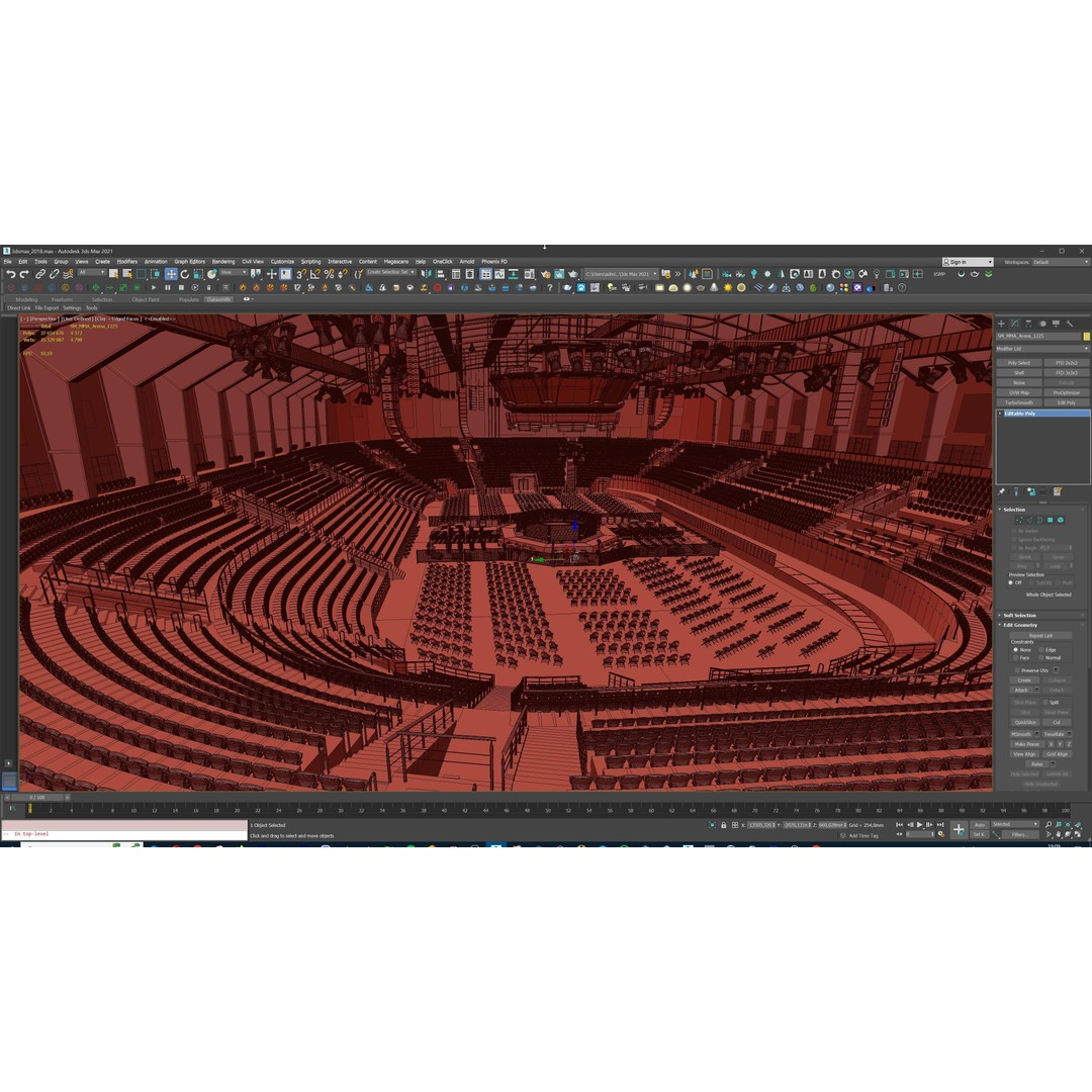 MMA Fight Arena 3D Model – Modular Stadium Environment, Game Ready - View 54