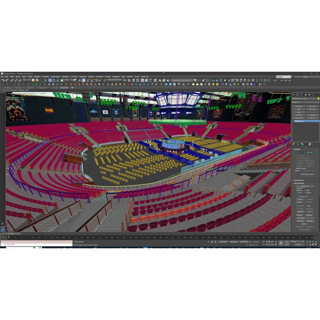 MMA Fight Arena 3D Model – Modular Stadium Environment, Game Ready - View 56