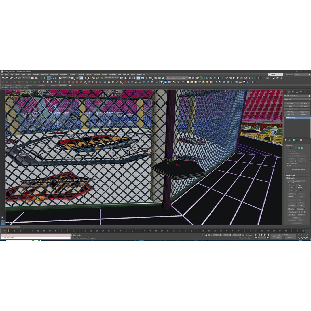 MMA Fight Arena 3D Model – Modular Stadium Environment, Game Ready - View 58