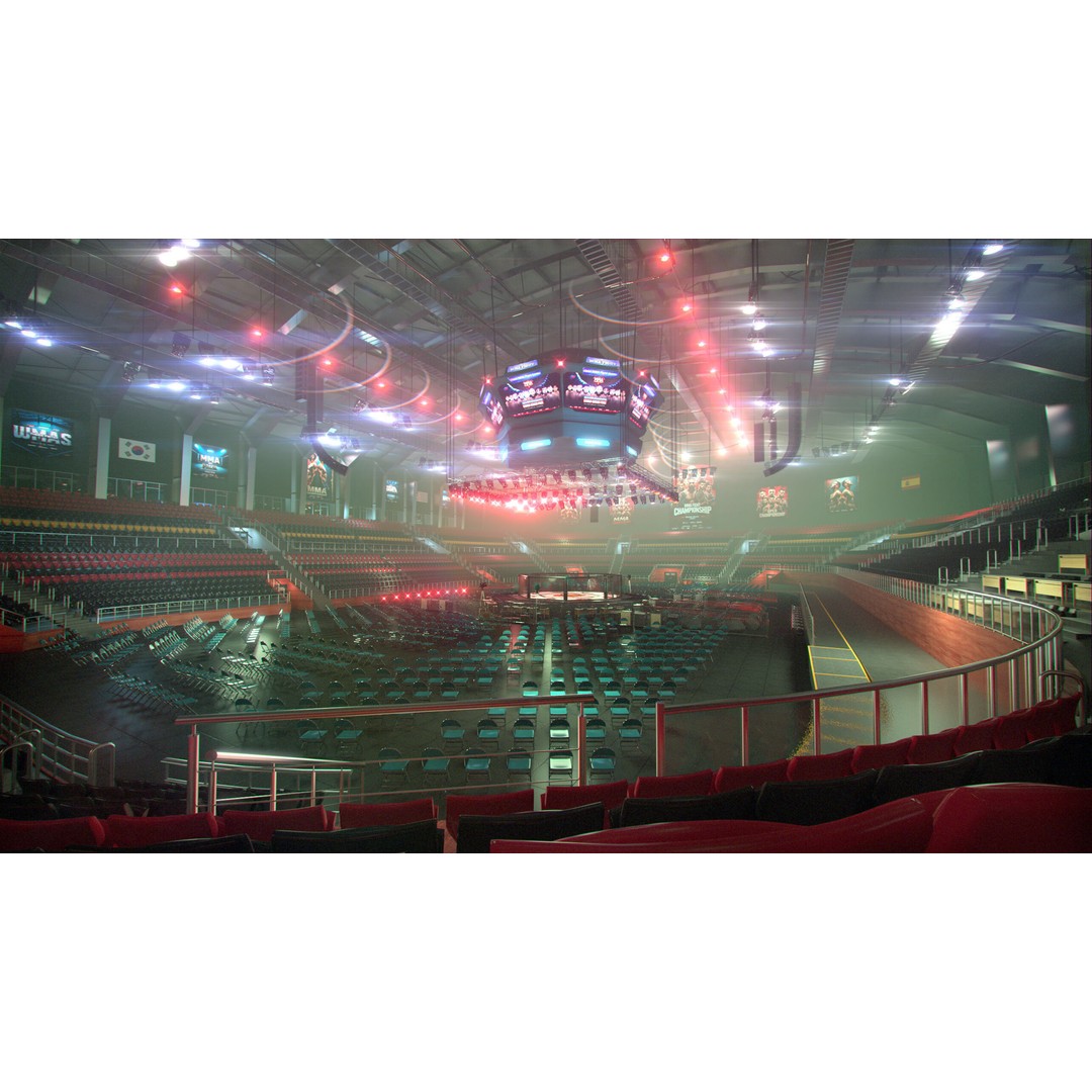 MMA Fight Arena 3D Model – Modular Stadium Environment, Game Ready - View 6