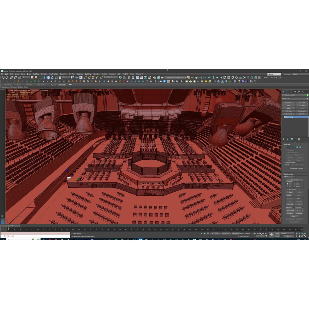 MMA Fight Arena 3D Model – Modular Stadium Environment, Game Ready - View 60