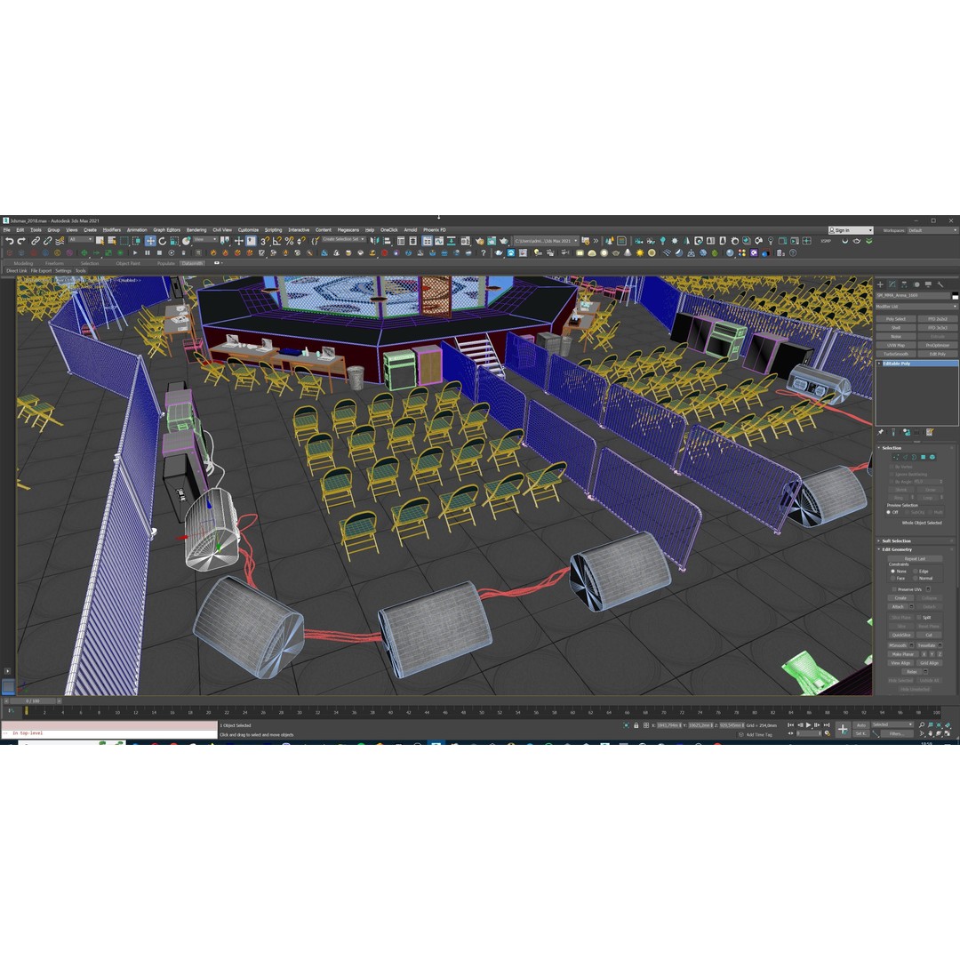 MMA Fight Arena 3D Model – Modular Stadium Environment, Game Ready - View 61