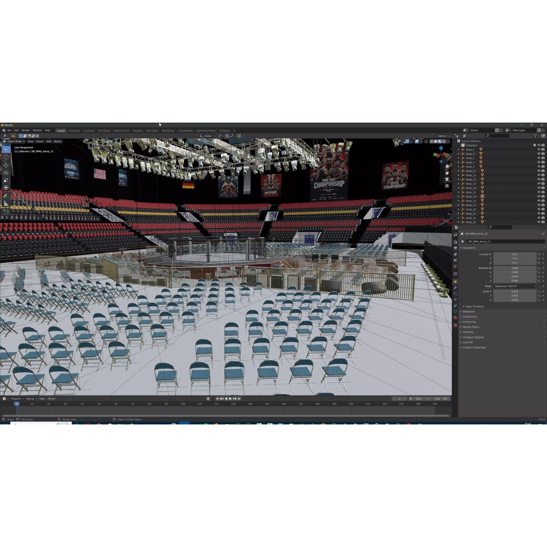 MMA Fight Arena 3D Model – Modular Stadium Environment, Game Ready - View 63