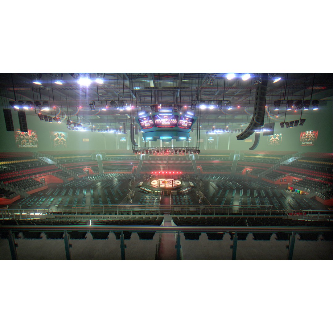 MMA Fight Arena 3D Model – Modular Stadium Environment, Game Ready - View 9