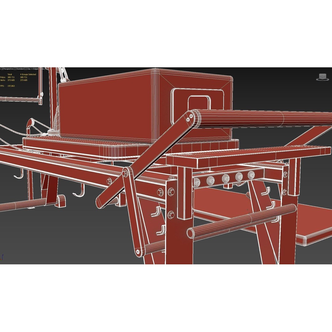 MERRITHEW Pilates Equipment 3D Model – Realistic Gym Asset, FBX