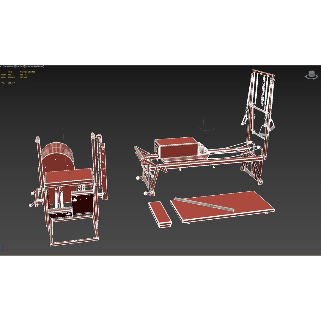 MERRITHEW Pilates Equipment 3D Model – Realistic Gym Asset, FBX - View 22
