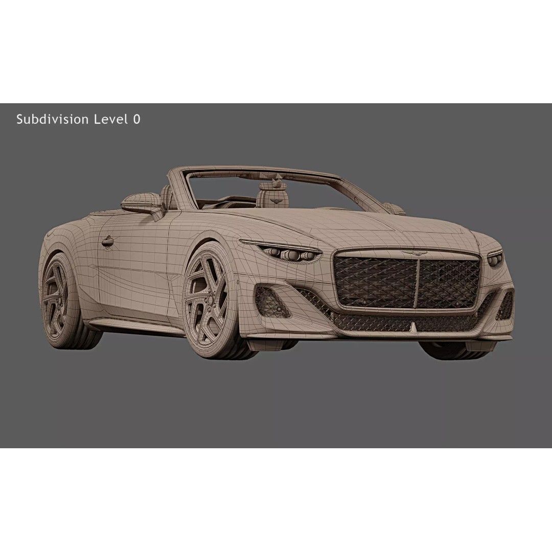 2025 Bentley Mulliner Batur Convertible 3D Model – High Poly PBR Asset, FBX, OBJ - View 27