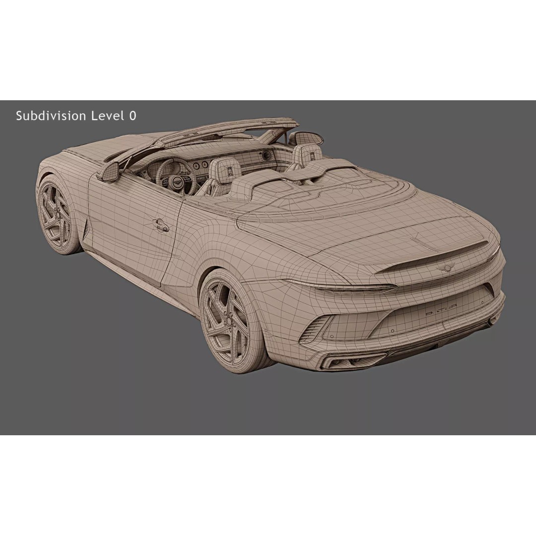 2025 Bentley Mulliner Batur Convertible 3D Model – High Poly PBR Asset, FBX, OBJ - View 28