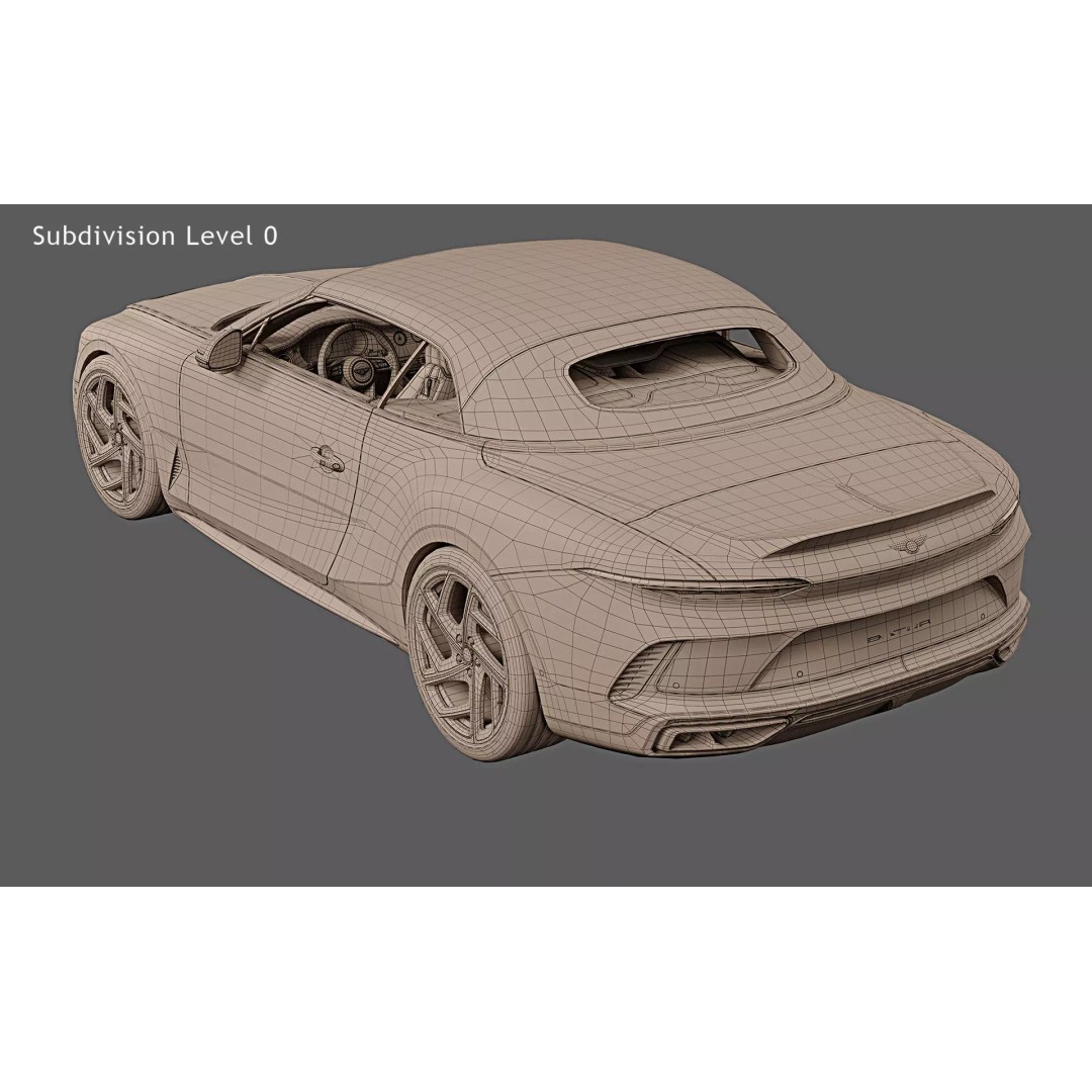 2025 Bentley Mulliner Batur Convertible 3D Model – High Poly PBR Asset, FBX, OBJ - View 29