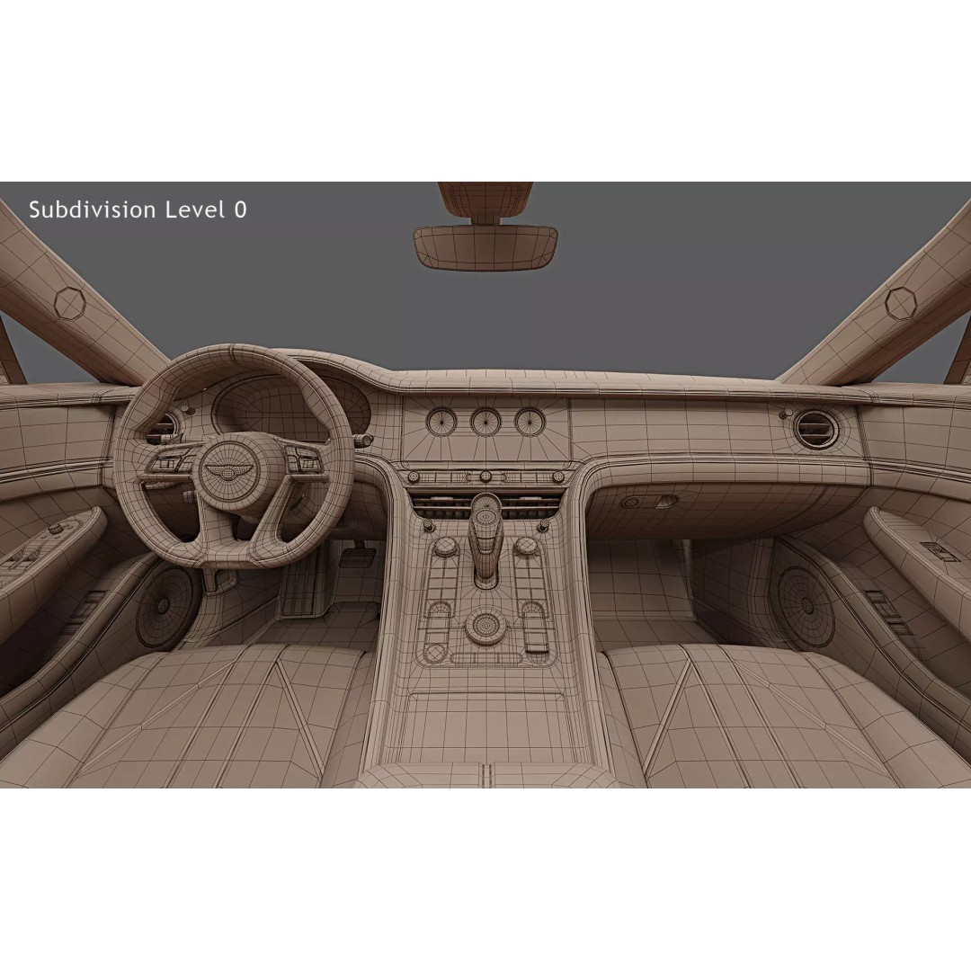 2025 Bentley Mulliner Batur Convertible 3D Model – High Poly PBR Asset, FBX, OBJ - View 30