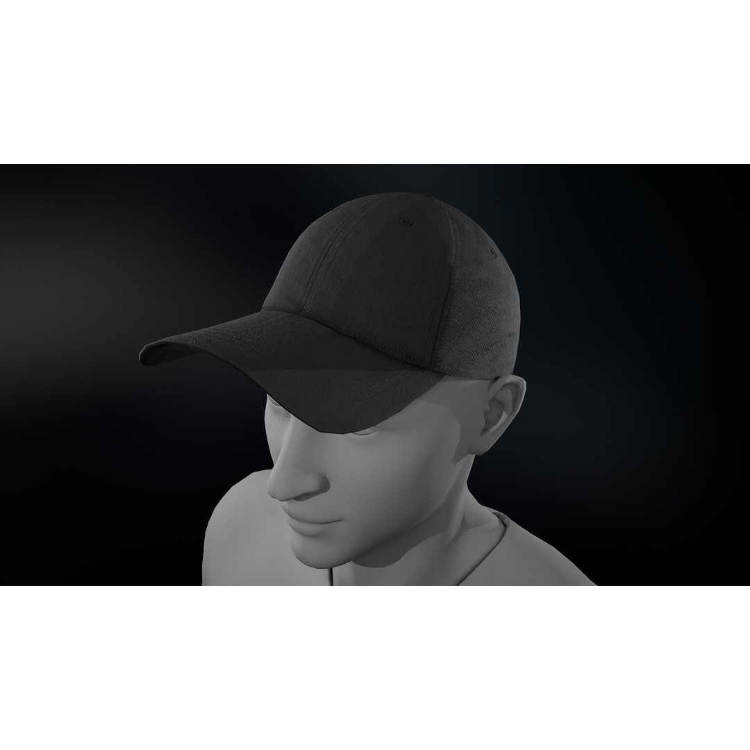 Black Basketball Hat 3D Model – Low Poly PBR Game Asset, FBX - View 10