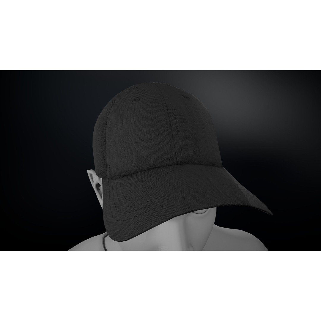Black Basketball Hat 3D Model – Low Poly PBR Game Asset, FBX - View 11