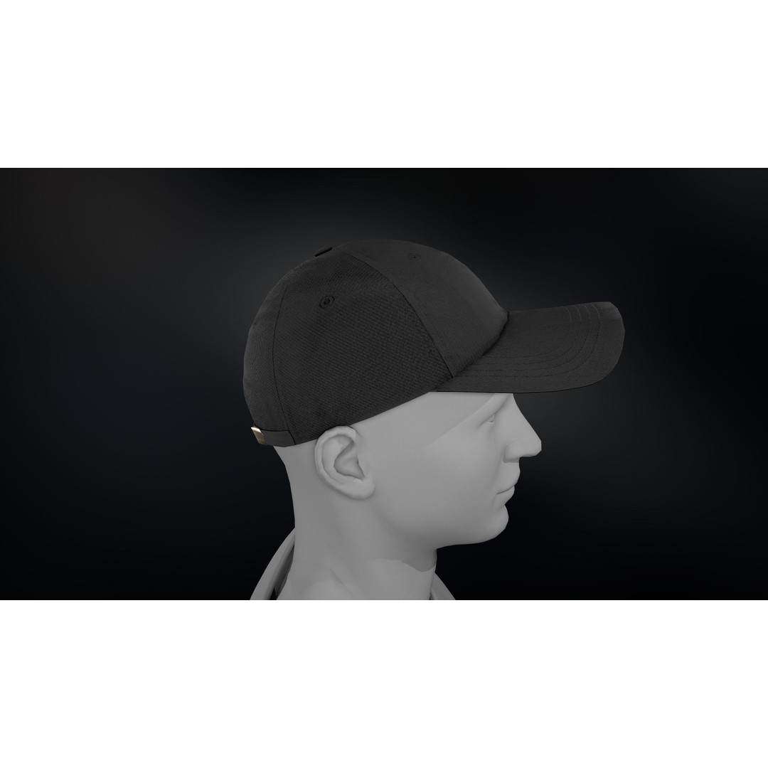 Black Basketball Hat 3D Model – Low Poly PBR Game Asset, FBX - View 12