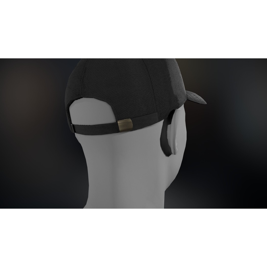 Black Basketball Hat 3D Model – Low Poly PBR Game Asset, FBX - View 13