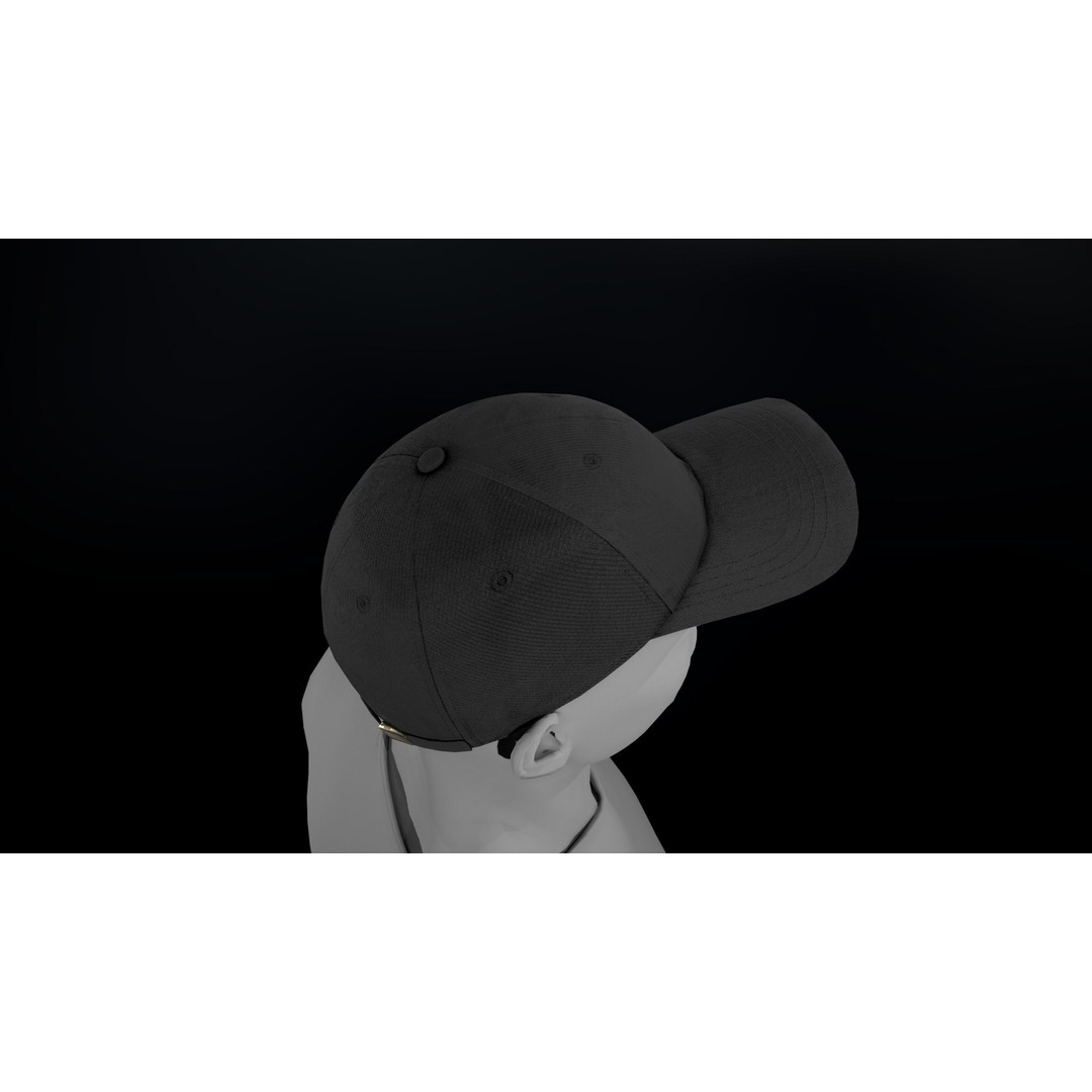 Black Basketball Hat 3D Model – Low Poly PBR Game Asset, FBX - View 15