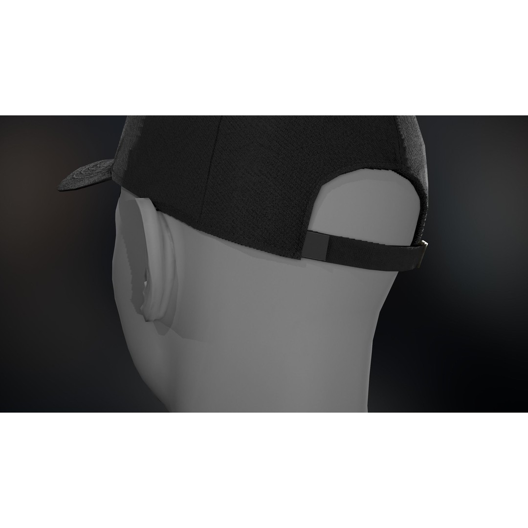 Black Basketball Hat 3D Model – Low Poly PBR Game Asset, FBX - View 16