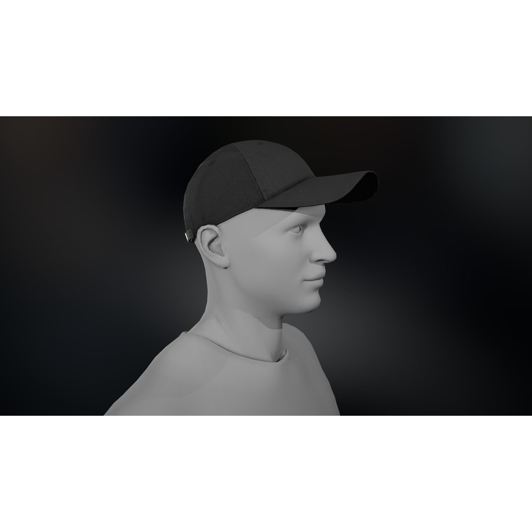 Black Basketball Hat 3D Model – Low Poly PBR Game Asset, FBX - View 3