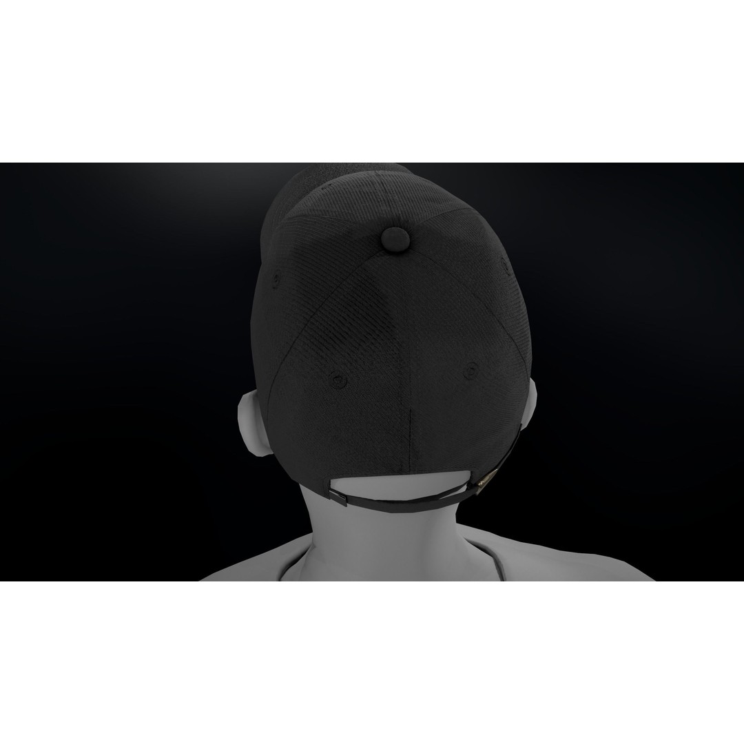 Black Basketball Hat 3D Model – Low Poly PBR Game Asset, FBX - View 4