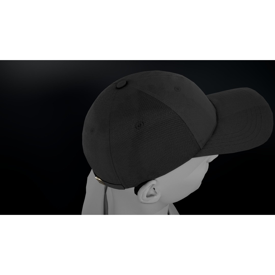 Black Basketball Hat 3D Model – Low Poly PBR Game Asset, FBX - View 5
