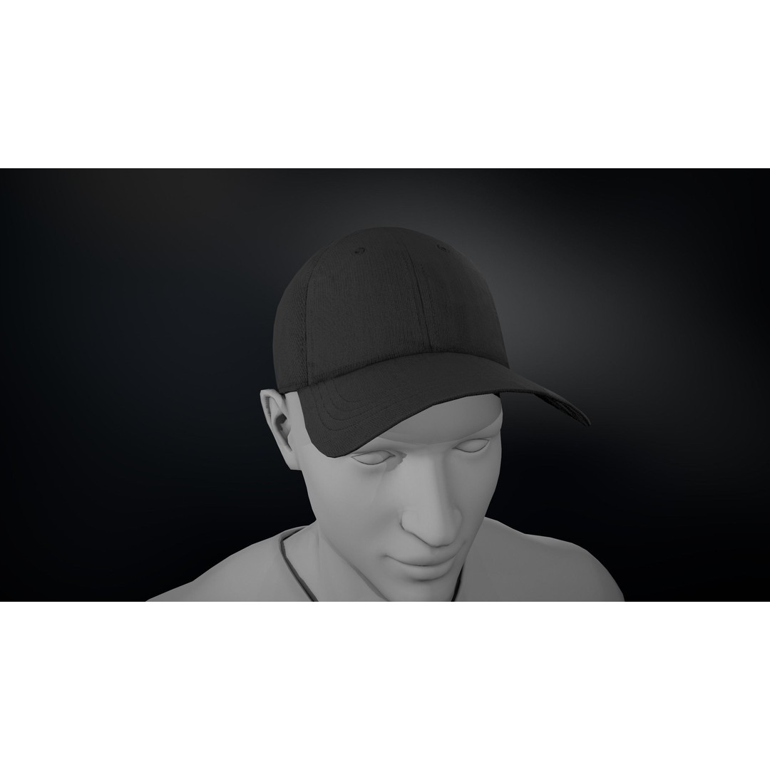 Black Basketball Hat 3D Model – Low Poly PBR Game Asset, FBX - View 6