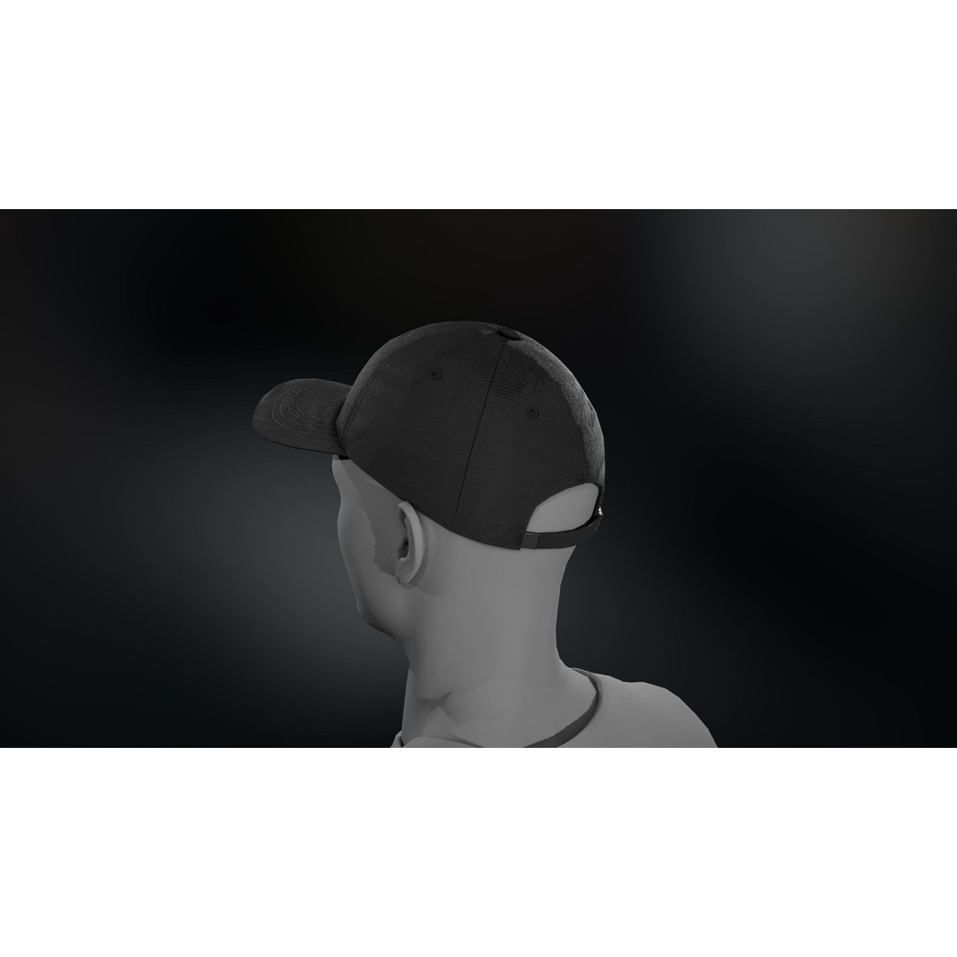 Black Basketball Hat 3D Model – Low Poly PBR Game Asset, FBX - View 7
