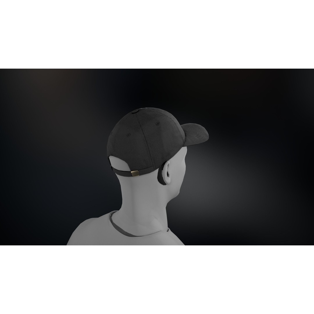 Black Basketball Hat 3D Model – Low Poly PBR Game Asset, FBX - View 9